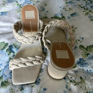 Dolce Vita Ashby Bone Leather Heel Sandals Women Size 10